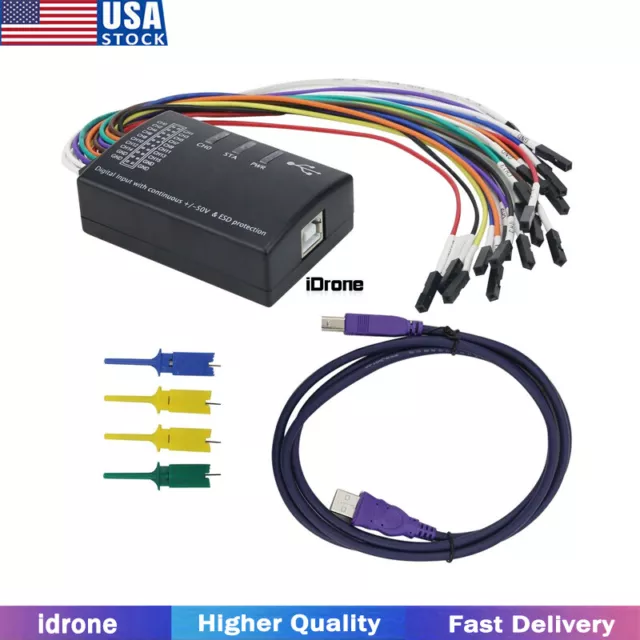 100M Mini 16 Logic Analyzer USB Max Sample Rate 16CH Version 1.1.34 #USA Stock