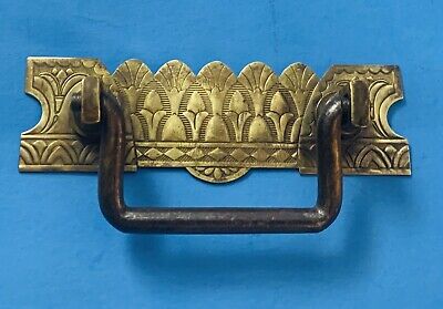 Brass Art Nouveau Victorian Eastlake Antique Bail Drawer Pull 2 3/8” centers