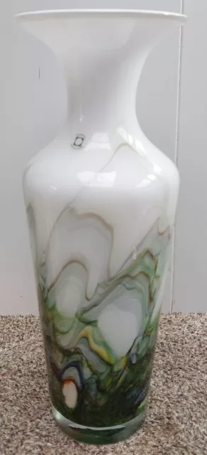 Vintage Handblown Art Glass Vase by Tarnowiec of Poland - 41cm Tall