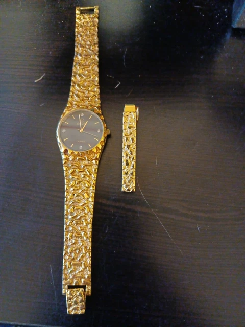 Elgin quartz deals gold nugget watch