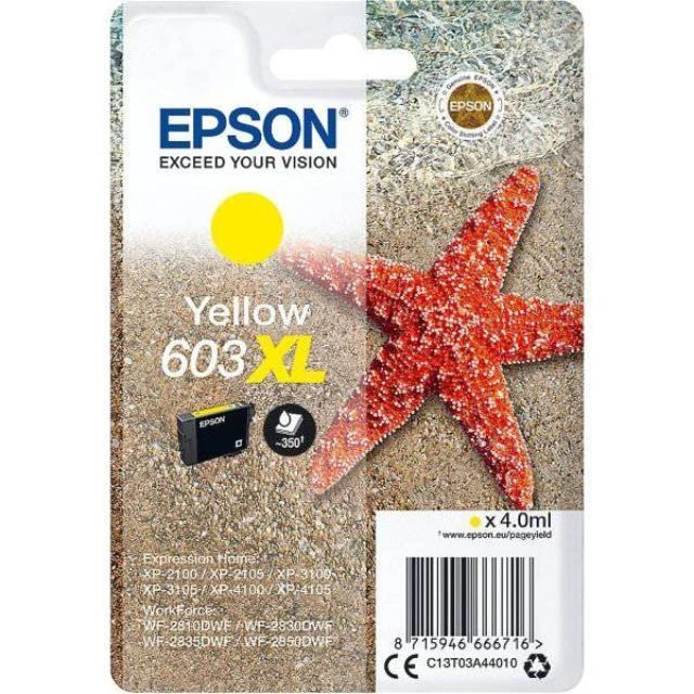 Epson 603Xl Starfish Yellow High Yield Ink Cartridge 4Ml - C13T03A44010