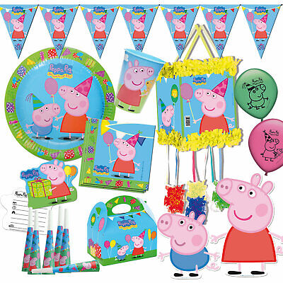 PEPPA PIG COMPLEANNO PER BAMBINI-Stoviglie monouso + Decorazione per Festa Motto Wutz Party Set