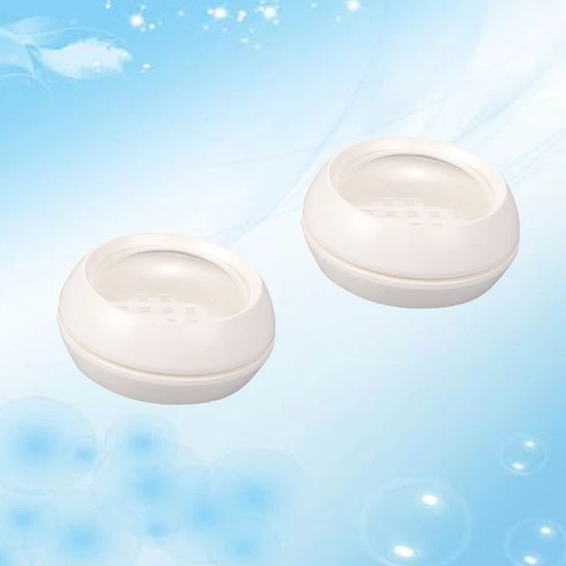2 piezas Recipiente en polvo de maquillaje de doble capa portátil vacío caja de polvo suelta