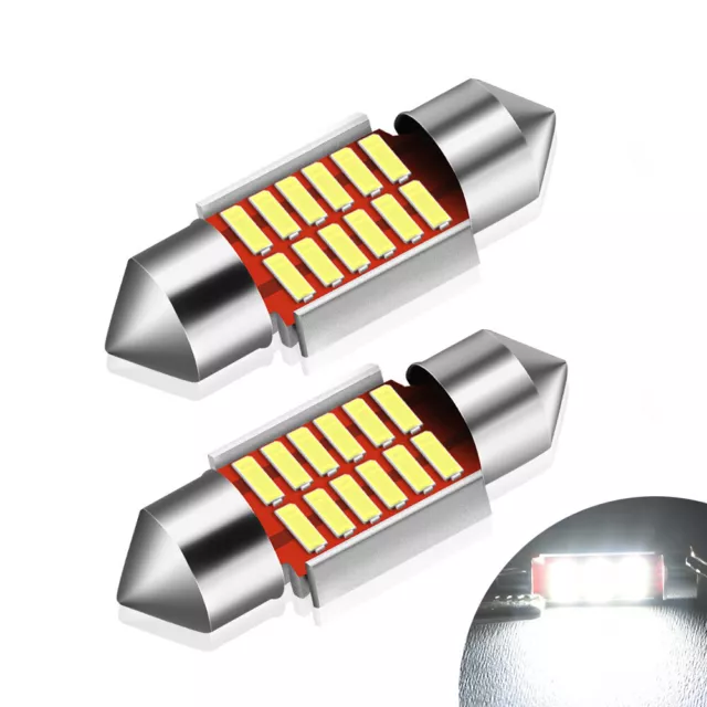 Car LED Light Bulb 4014 31mm Dome Festoon Canbus Internal Plate Lamp White 12SMD