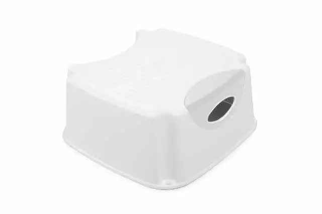 The Neat Nursery Co. Step Up Stool White/Plum Child Bathroom Toilet Training New