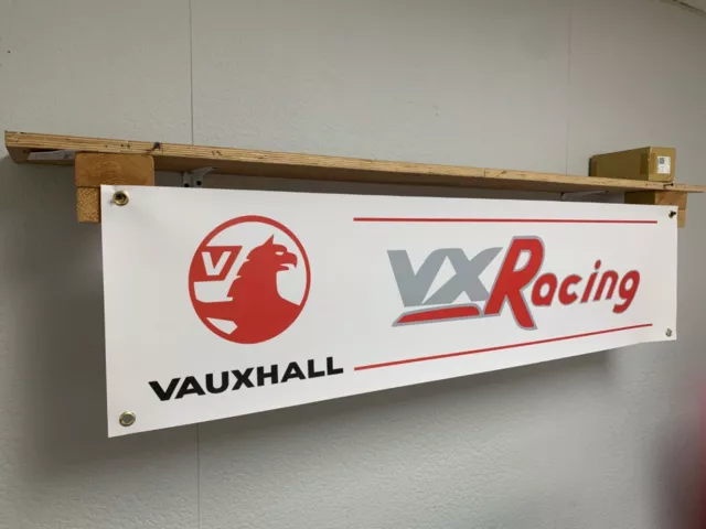 Vauxhall VXR Racing Banner Car Garage VXRacing Workshop Wall Display Printed PVC