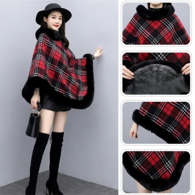Poncho Femme TooCool En Fausse Fourrure - Modèle 1-051, Long, Doux Et Chaud, Neuf Avec étiquettes