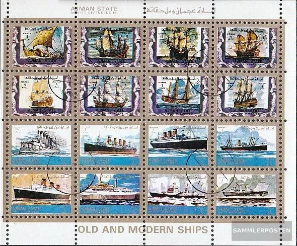 Ajman 2877-2892 Sheetlet used 1973 Vessels