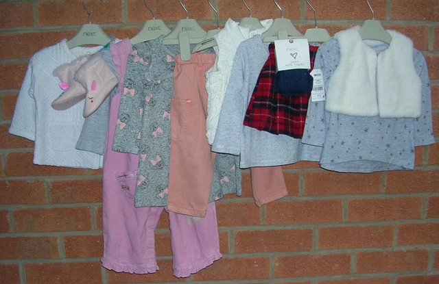 Abito cardigan per ragazze Next Zara Minnie Mouse pacchetto top collant età 6-9 mesi