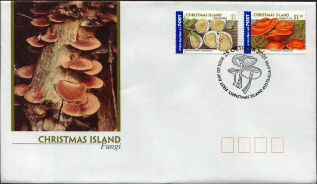 2001 FDC Christmas Island. Fungi. "Fungus" postmark