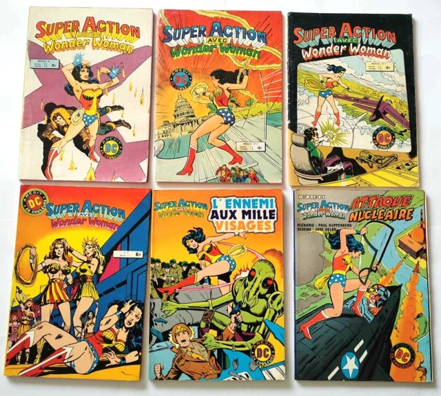 LOT SUPER ACTION avec WONDER WOMAN N° 1 . 2 . 3 . 7 . 9 . 15 / AREDIT ...