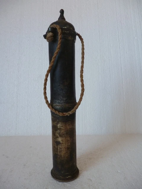 Afrique - Maghreb - Boite Tubulaire Bronze / Laiton - 25 Cm