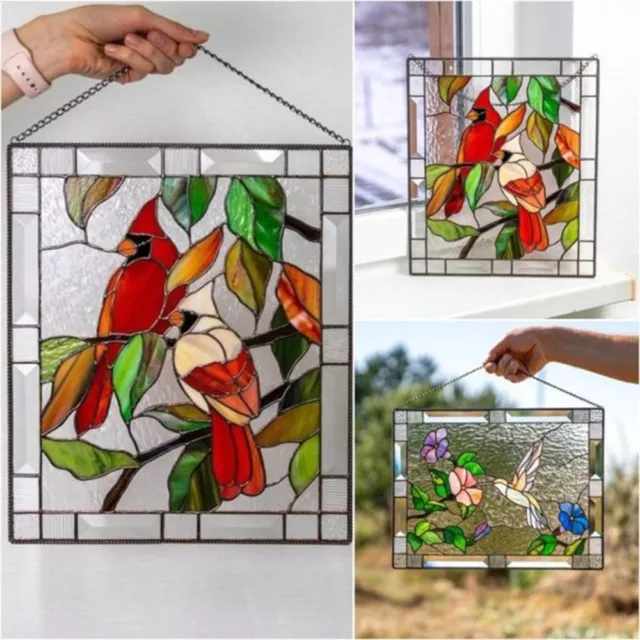 Acrylic Stained Window Panel Flat Stained Glass Suncatcher  Home Decoration