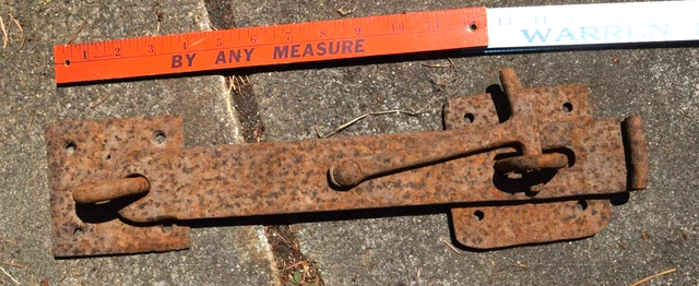 Vtg Hand Forged 18" Iron Gate Latch Barn Door Antique Primitive Farm Hardware #2