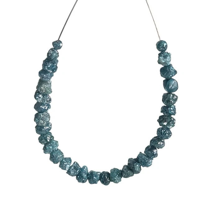Perles diamant brut bleu et blanc naturel 20 ct perles diamant brut non taill