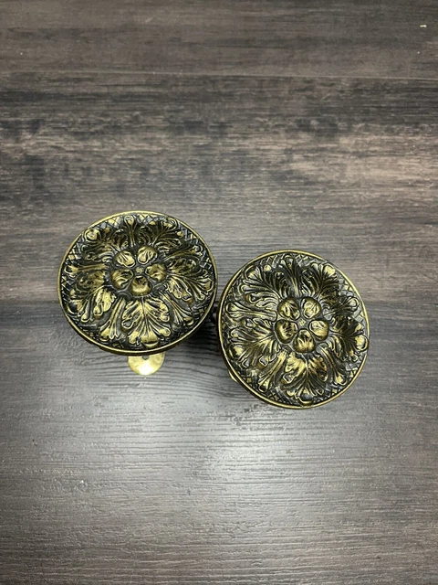 Antique Brass Curtain Tie Back, drape swag, 3.25” diameter