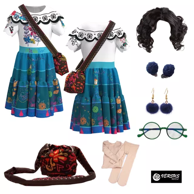 Simile Mirabel Costume Carnevale Encanto Bambina Vestito Cosplay Dress ENCAN07