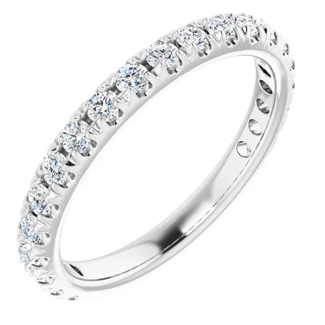 5/8 Karat Natürlicher Diamant French-Set Jubiläum Band IN Platin