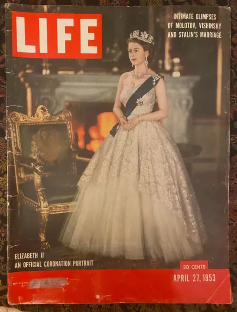 Life Magazine, April 27, 1953 - Queen Elizabeth Coronation Portrait, Vintage Ads