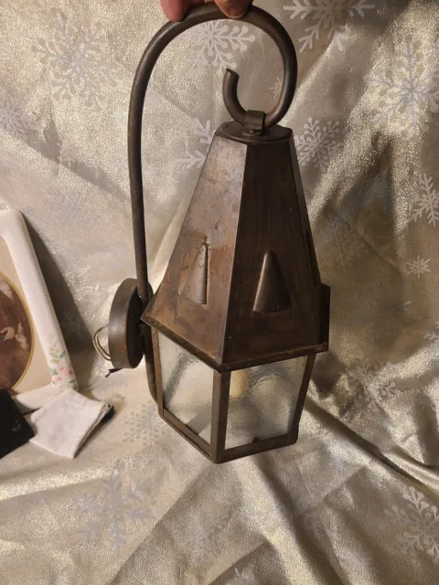 1960s Copper Arts & Crafts, Gothic Porch Light Wall Sconce, Electric