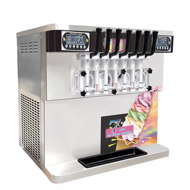Kolice commercial ETL heavy duty 7(4+3)  flavors soft serve ice cream machine