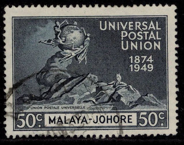 MALAYSIA - Johore GVI SG151, 50c blue-black, FINE USED.