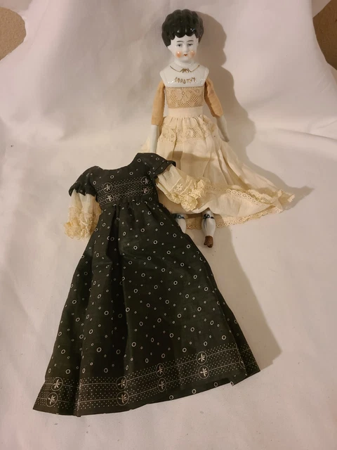 Antique 12 in. Bisque Doll Cloth Body Porcelain Limbs & Head  DOROTHY 6