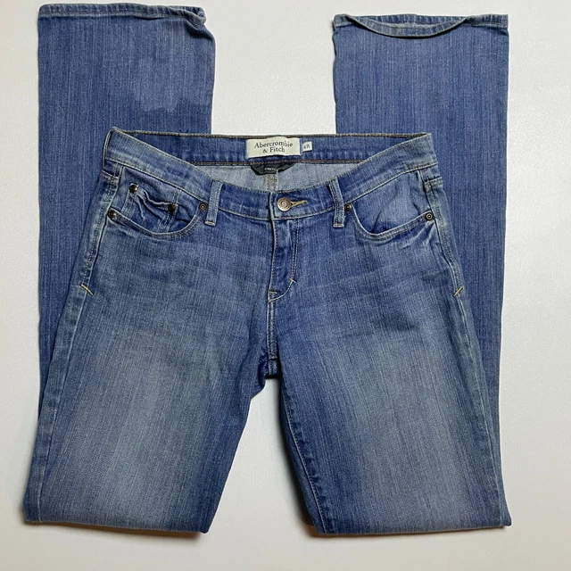 Abercrombie & Fitch Mens Blue Denim Straight Leg Belt Loop Stretch Jeans Size 4R