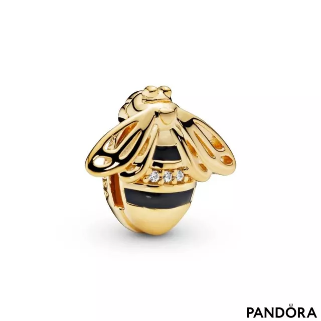 New 100% Genuine Authentic Pandora Shine Gold Queen Bee Clip Charm 767862EN16
