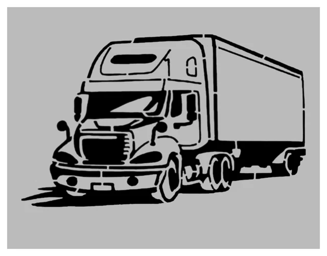 TRUCKER SEMI TRUCK Stencil 11 X 8 5 Custom Stencil FAST FREE SHIPPING TRUCKER SEMI TRUCK Stencil 11 X 8 5 Custom Stencil FAST FREE SHIPPING