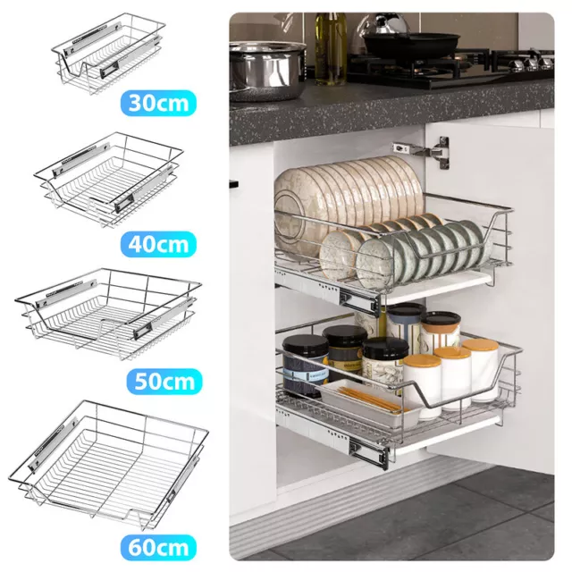 2X Teleskopschublade Korbauszug Küchenschublade Setwahl Küchen Schrankauszug Set