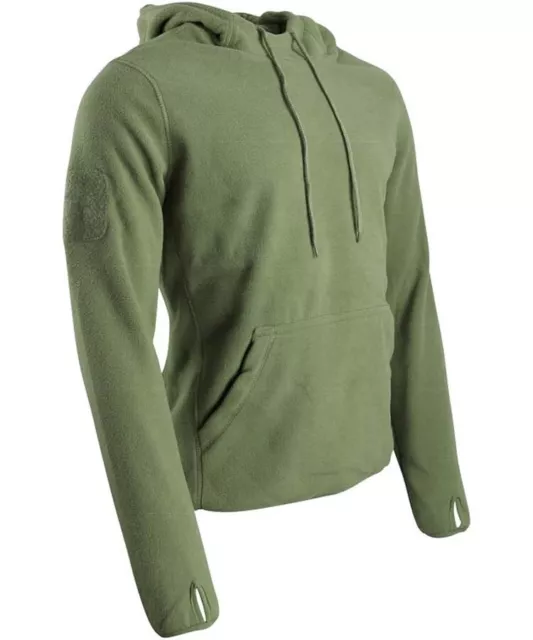 Pile con cappuccio Maglia Maglione felpa softair militare invernale uomo verde