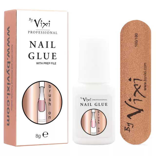 Vixi FORTE FAUSSE COLLE À ONGLES  CLAIR 2g 3g 8g avec pinceau sur conseils d'art acrylique 3