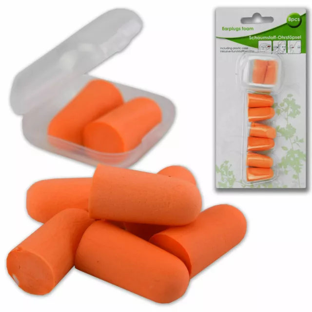 8 Pcs Foam Ear Plugs for Sleeping 37dB Snoring/Noise Reduction + Free Case