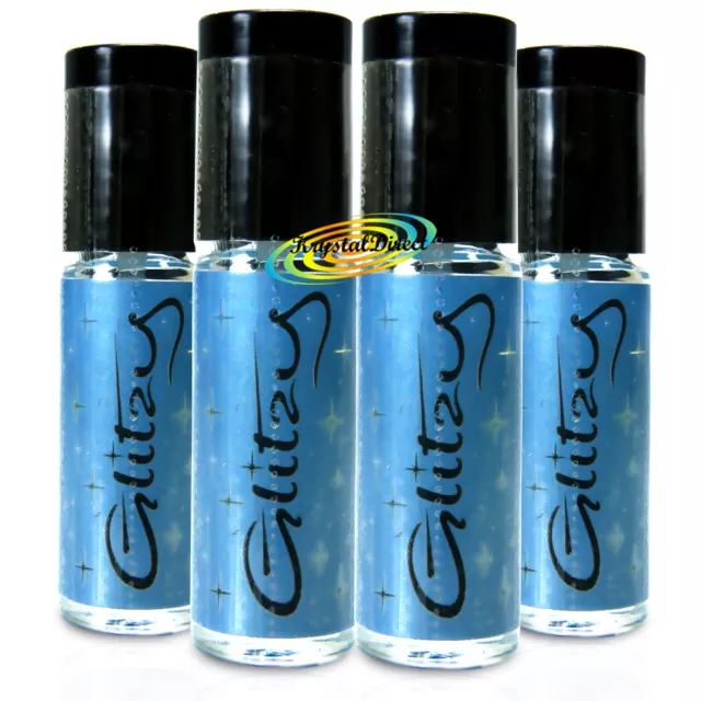 4x Lipcote Glitzy Glitter Lip Gloss Lipstick Sealer BLUE