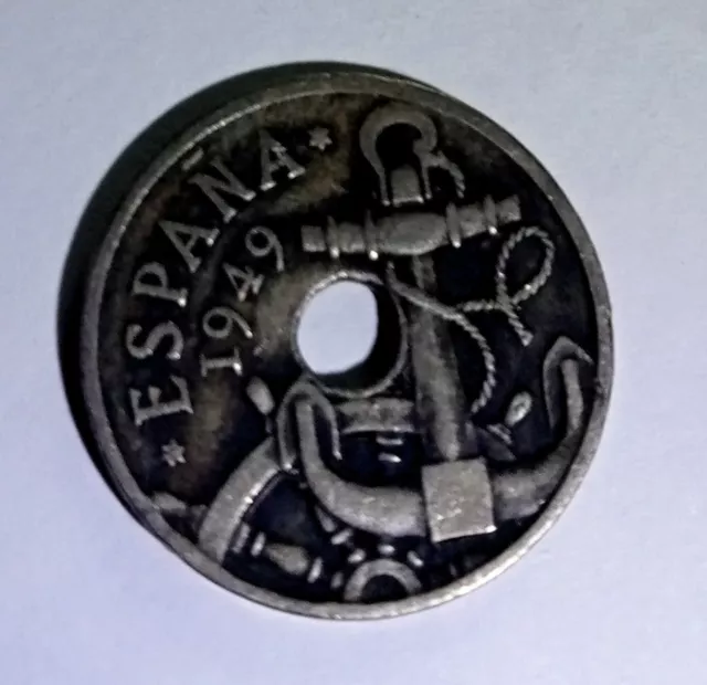 Moneda de 50 centimos del año 1949, en circulacion, buen estado.