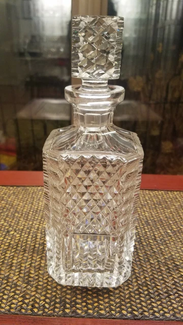 Square Decanter w/ Stopper Liquor Whiskey CUT crystal glass Waterford Giftware 1