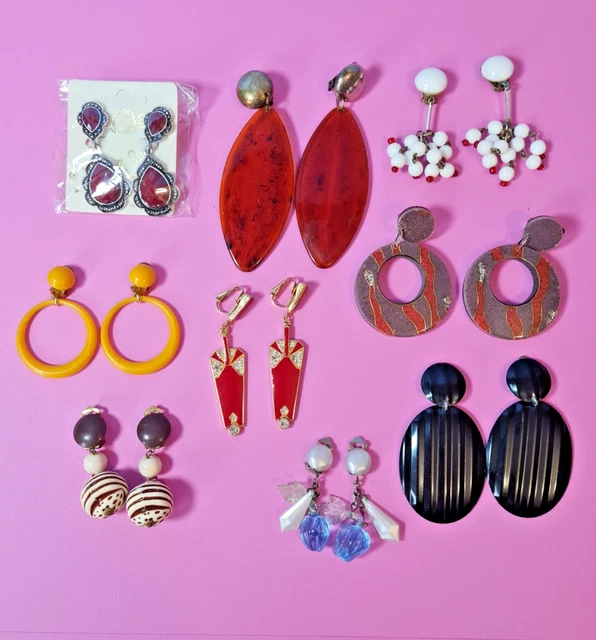 Boucles D'Oreilles Créoles Arc-en-Ciel Rétro Années 80 - Plastique Coloré - Style Fun Et Vibrant