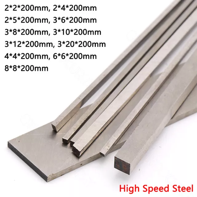 HSS High Speed Steel Lathe Bar Length 200mm Various Sizes For DIY Turning Tool