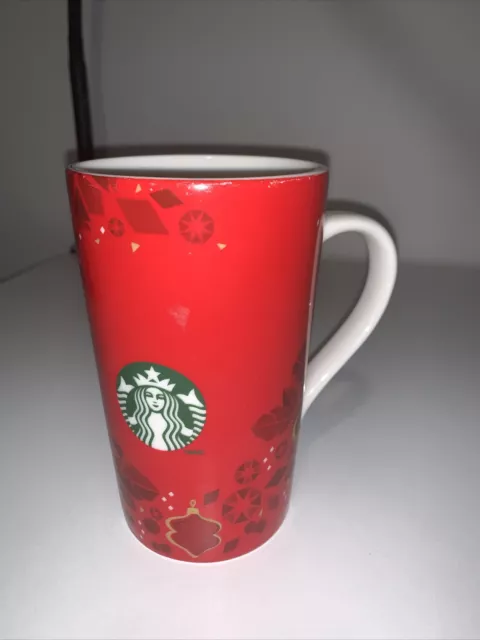 Starbucks Logo Red Tall Ceramic Coffee/Tea Cup Mug 16 oz 2013 Holiday Christmas