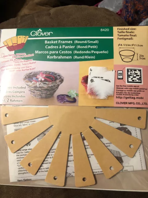 "Kit de cestas de trébol redondas pequeñas 2 marcos usar hilo cinta tela Raffia NUEVO 4,5"