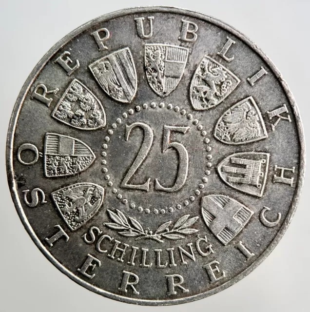 1756-1956 Austria 25 Schilling Silver Coin | Fine Collectable Grade | a3632