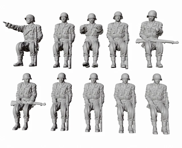 1/76 SCALE WWII US Army Troop Carrier/Truck 9 figures + Driver £11.49 ...