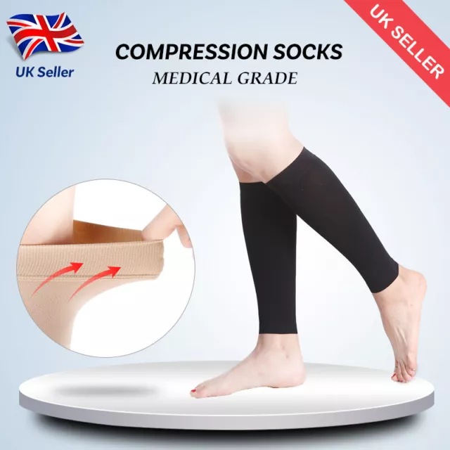 20-30 mmHg Nursing Calf Sleeve Compression Socks Flight Travel Athletic Varicose