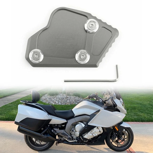 Plaque D'Élargissement Pour Béquille Latérale BMW K1600GT/GTL (2017-2023) - Aluminium CNC - Noir/Rouge/Bleu