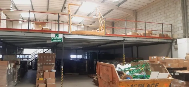 Mezzanine Floor - 16m x 16m - 258m2 - 2 x Stairs, Handrail & Pallet Gate