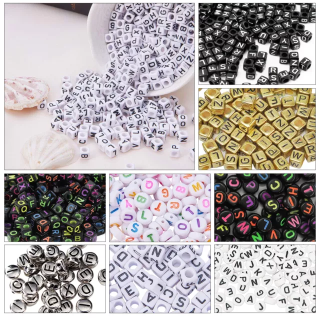 A-Z Alphabet Lettre Mélange Couleur Perles pour Enfants DIY Bijoux Faisant Noël