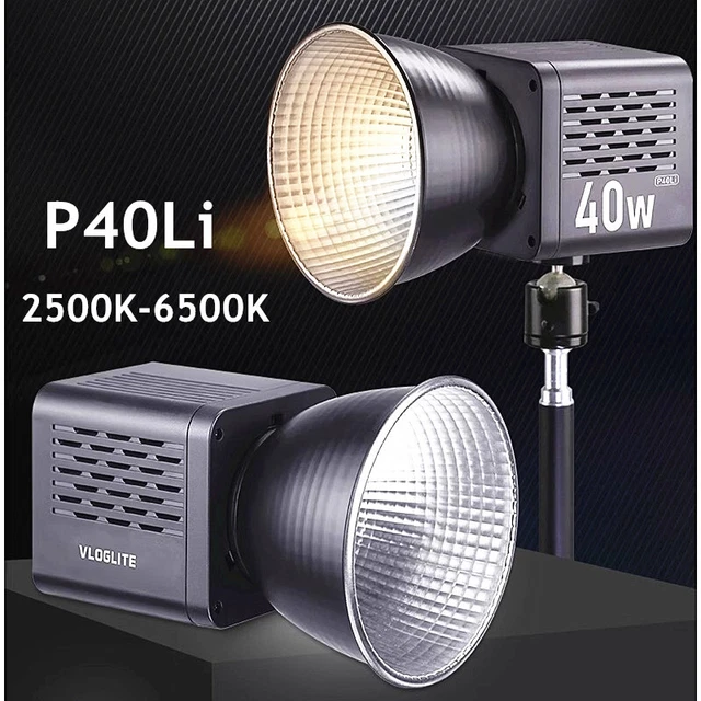 Luz de video LED bicolor P40Li 40W COB luz natural equilibrada 2500K-6500K 5200Lux