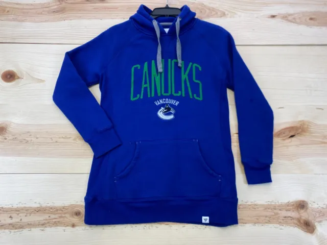 Vancouver Canucks Sweatshirt Womens Small Blue Hoodie NHL Hockey Long Fanatics