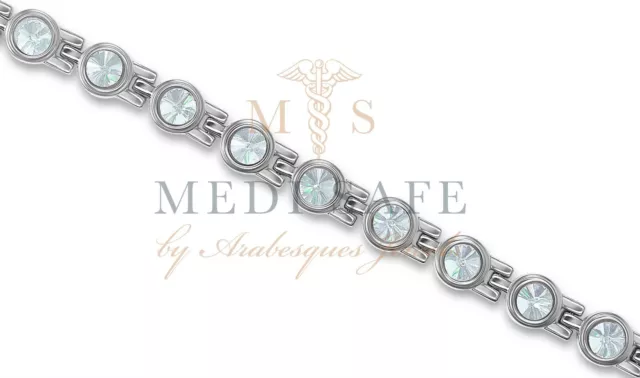 Ladies Premium Titanium Swarovski Crystal Magnetic Health Pain Relief Bracelet A